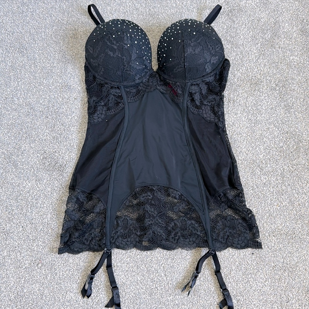 La Senza Satin and Lace Corset Lingerie